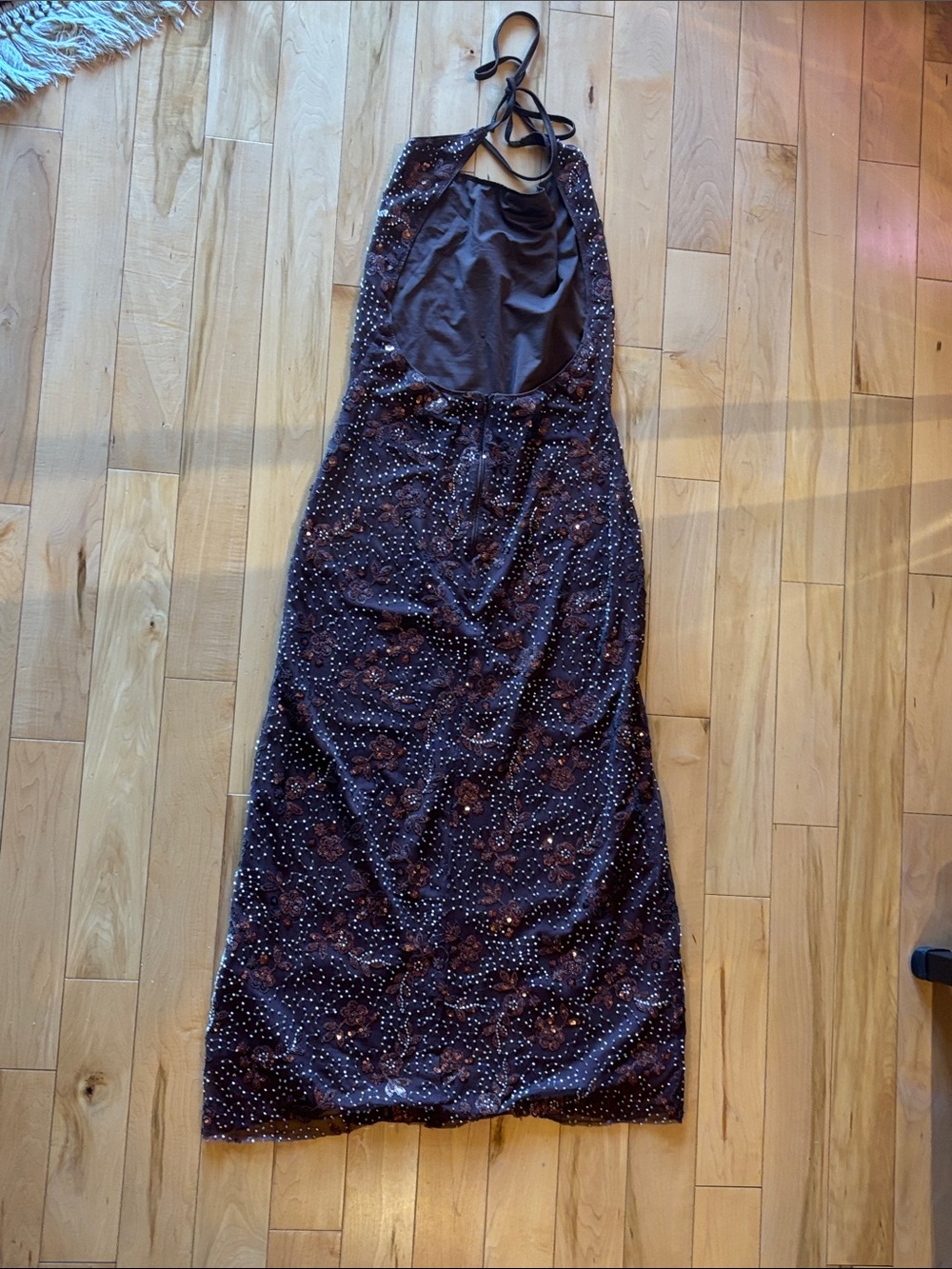 Commense Brown Beaded Maxi Dress - Picture 5 of 9